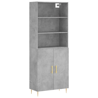 Highboard Concrete Grey 69,5x34x180 cm Engineered Wood