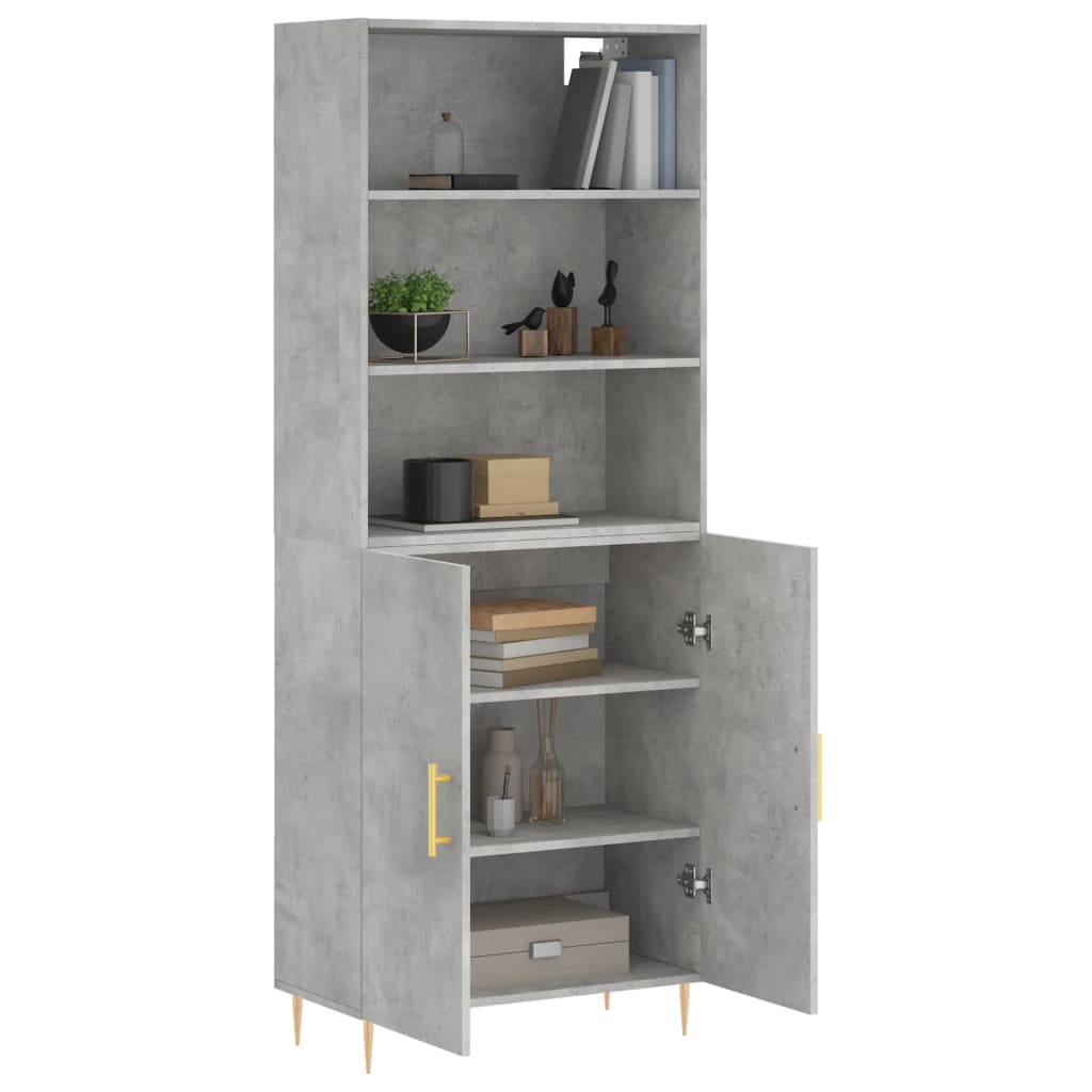 Highboard Concrete Grey 69,5x34x180 cm Engineered Wood