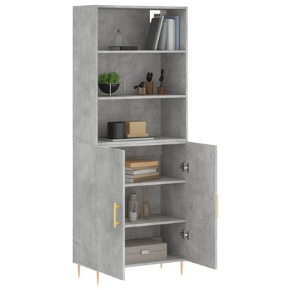 Highboard Concrete Grey 69,5x34x180 cm Engineered Wood