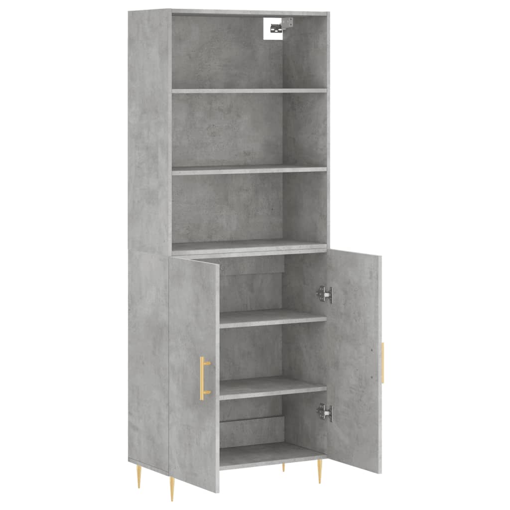 Highboard Concrete Grey 69,5x34x180 cm Engineered Wood