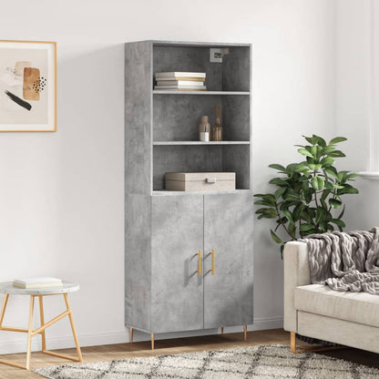 Highboard Concrete Grey 69,5x34x180 cm Engineered Wood