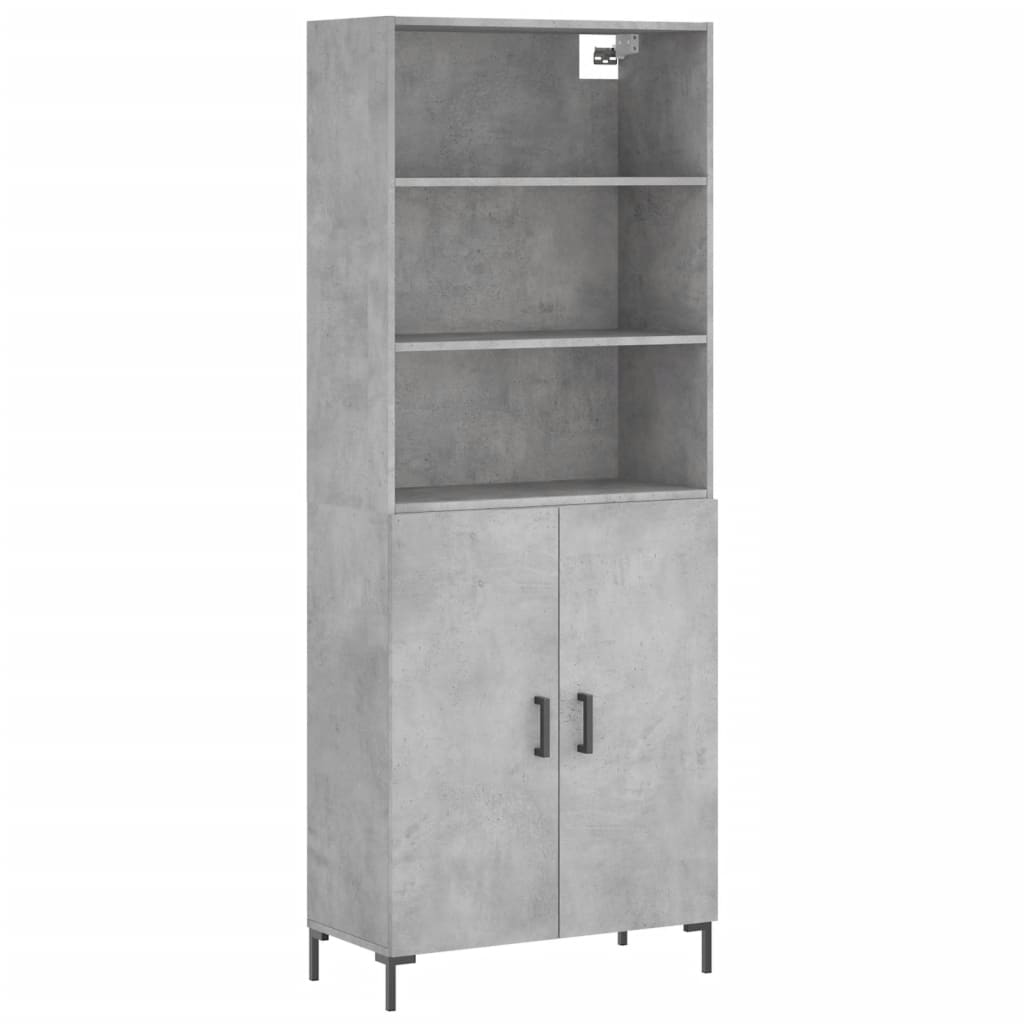 Highboard Concrete Grey 69,5x34x180 cm Engineered Wood