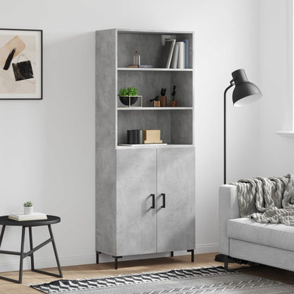 Highboard Concrete Grey 69,5x34x180 cm Engineered Wood