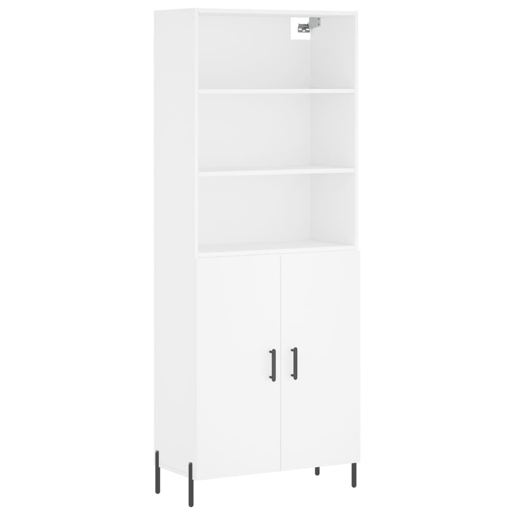 Highboard White 69.5x34x180 cm Engineered Wood
