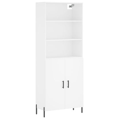 Highboard White 69,5x34x180 cm Engineered Wood
