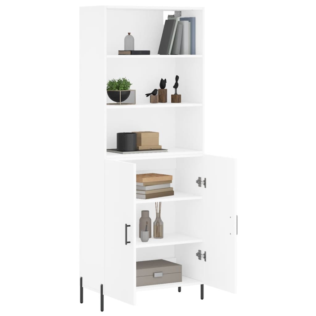Highboard White 69,5x34x180 cm Engineered Wood