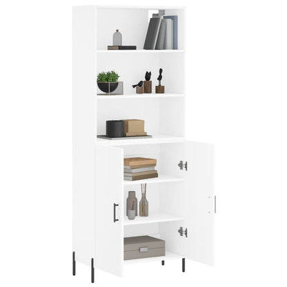 Highboard White 69,5x34x180 cm Engineered Wood