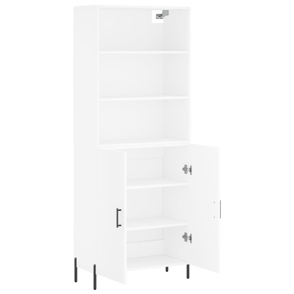 Highboard White 69,5x34x180 cm Engineered Wood