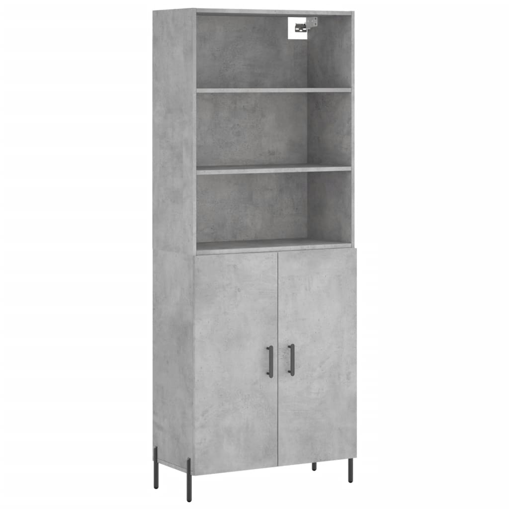 Highboard Concrete Grey 69,5x34x180 cm Engineered Wood
