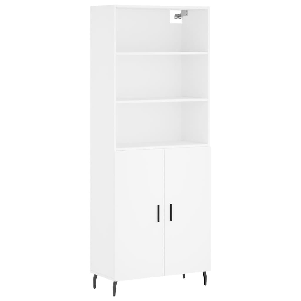 Highboard White 69,5x34x180 cm Engineered Wood