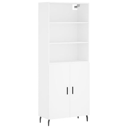 Highboard White 69,5x34x180 cm Engineered Wood