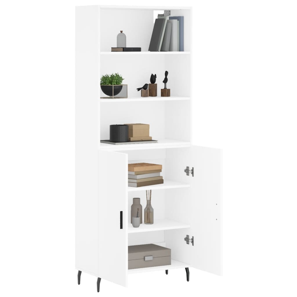 Highboard White 69,5x34x180 cm Engineered Wood