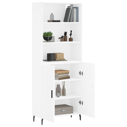 Highboard White 69,5x34x180 cm Engineered Wood