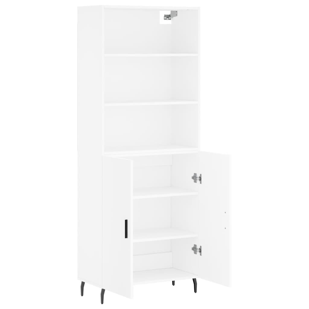 Highboard White 69,5x34x180 cm Engineered Wood