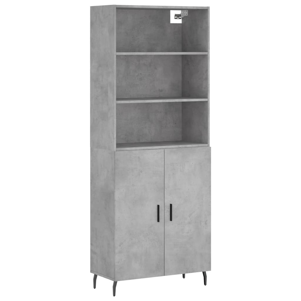 Highboard Concrete Grey 69,5x34x180 cm Engineered Wood