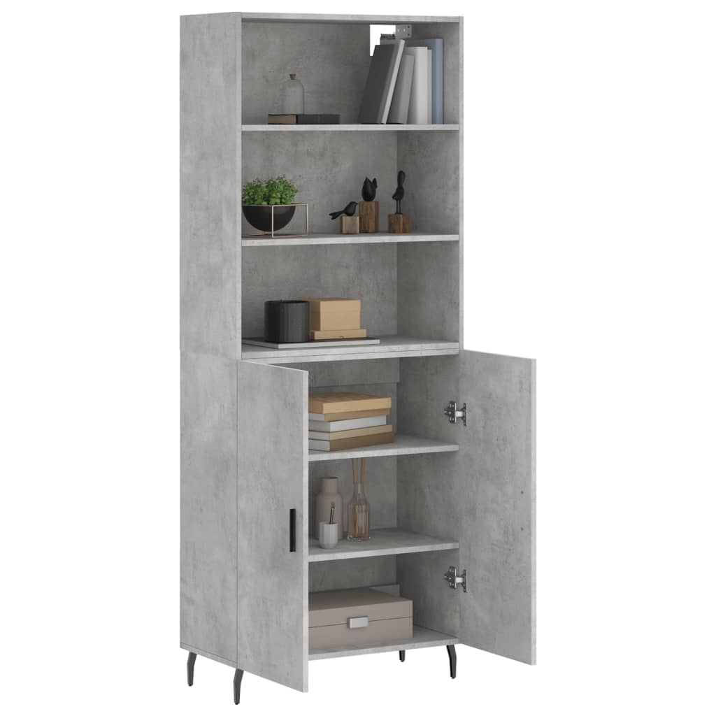 Highboard Concrete Grey 69,5x34x180 cm Engineered Wood