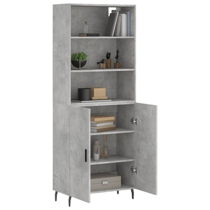Highboard Concrete Grey 69,5x34x180 cm Engineered Wood