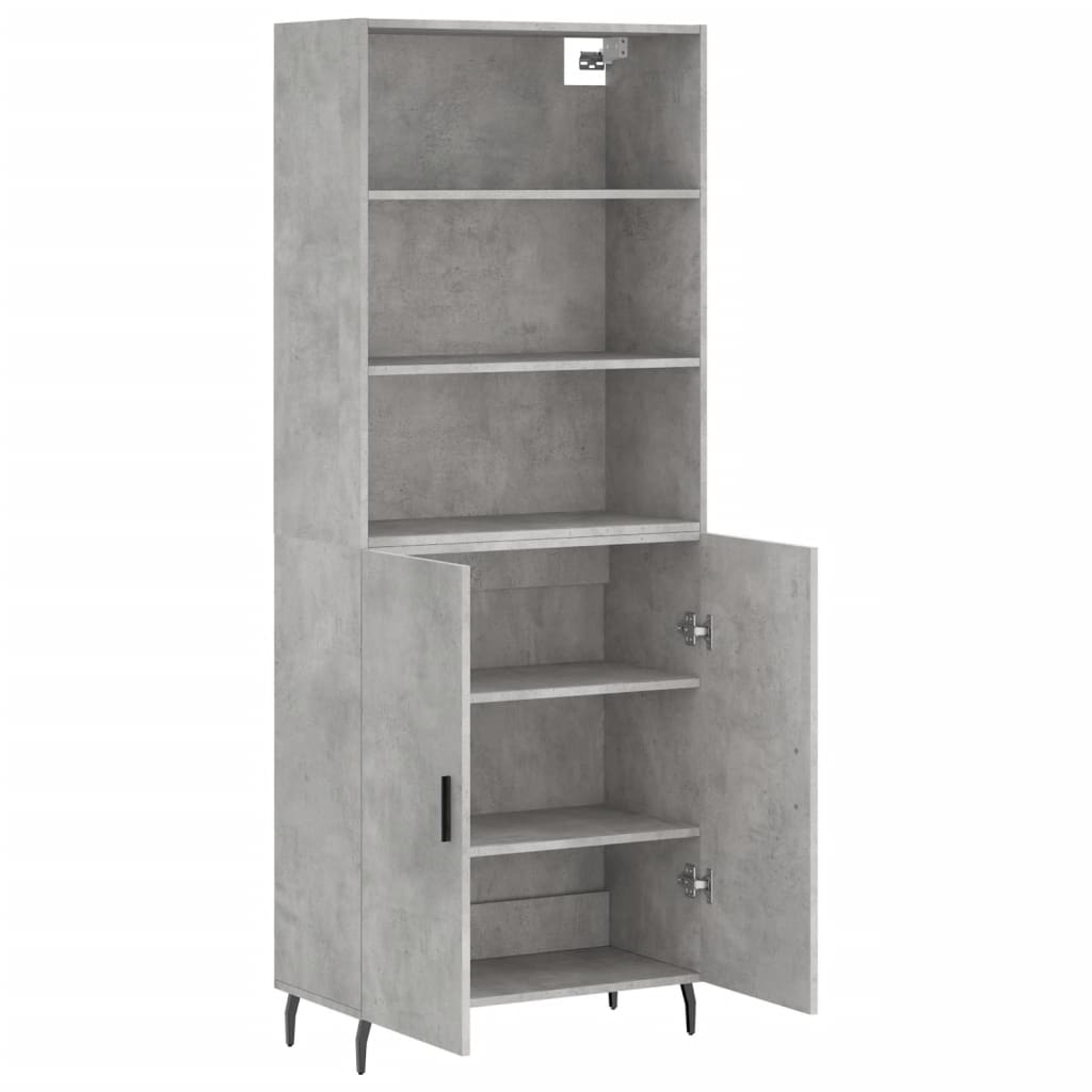Highboard Concrete Grey 69,5x34x180 cm Engineered Wood