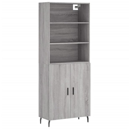 Highboard Grey Sonoma 69,5x34x180 cm Engineered Wood