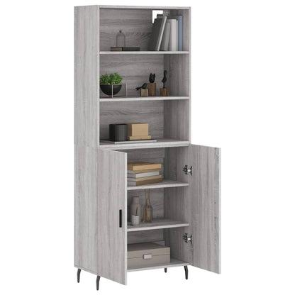 Highboard Grey Sonoma 69,5x34x180 cm Engineered Wood