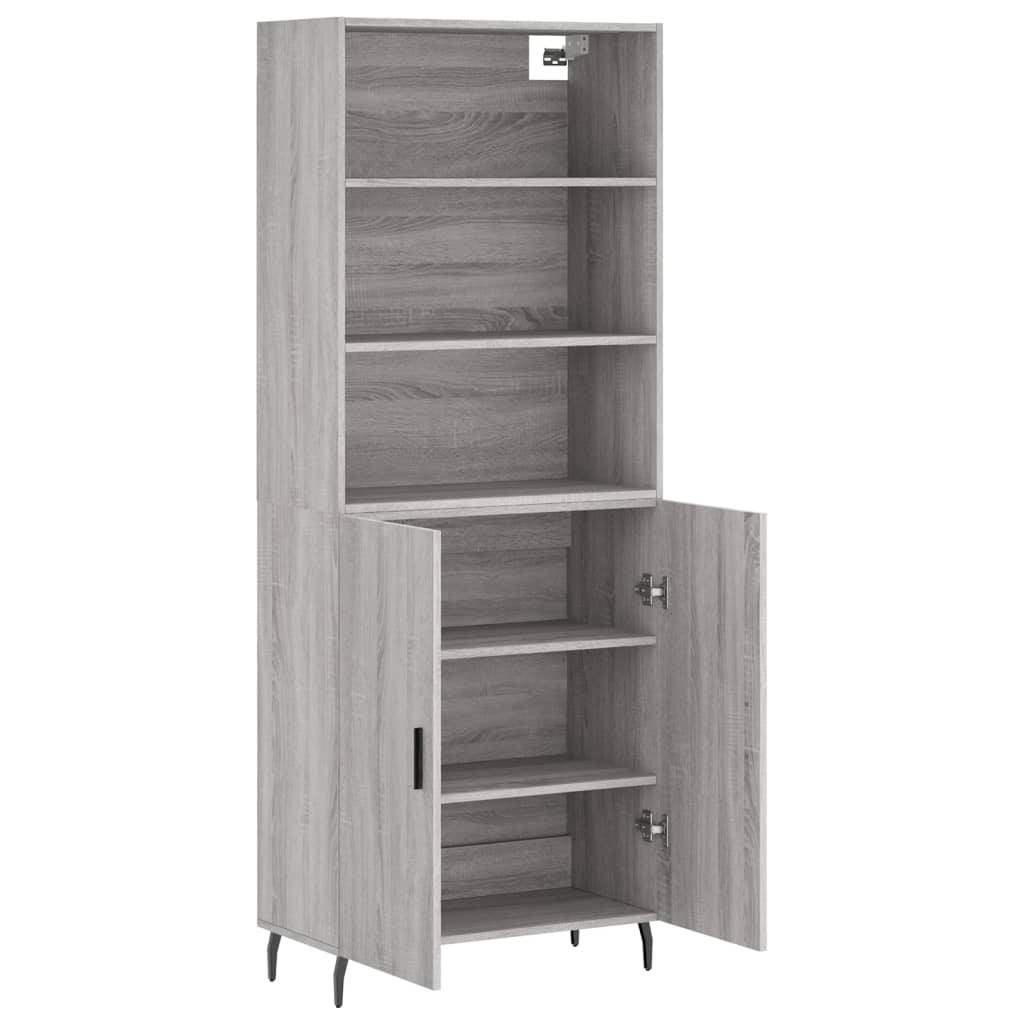 Highboard Grey Sonoma 69,5x34x180 cm Engineered Wood