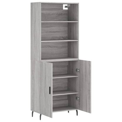 Highboard Grey Sonoma 69,5x34x180 cm Engineered Wood
