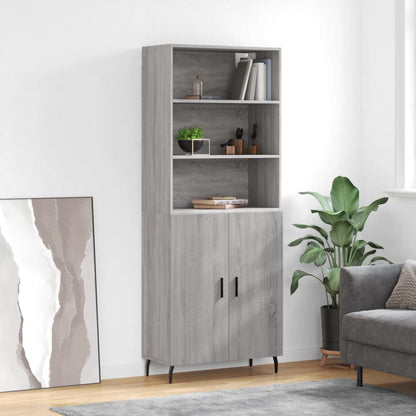 Highboard Grey Sonoma 69,5x34x180 cm Engineered Wood
