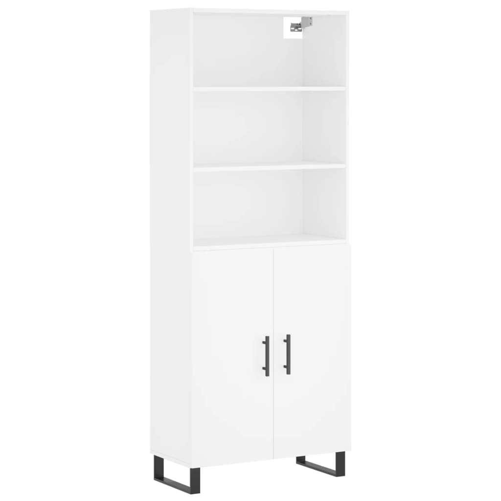 Highboard White 69,5x34x180 cm Engineered Wood