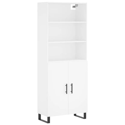 Highboard White 69,5x34x180 cm Engineered Wood