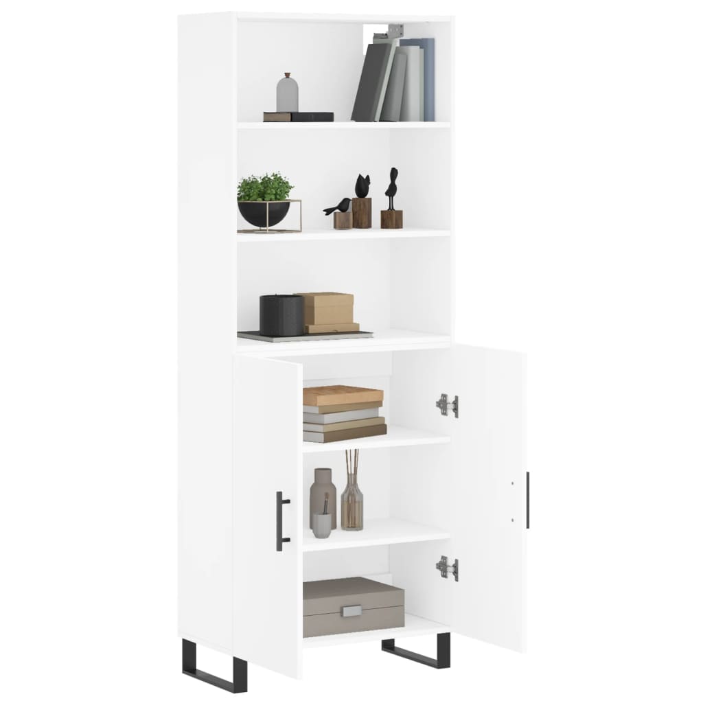 Highboard White 69,5x34x180 cm Engineered Wood