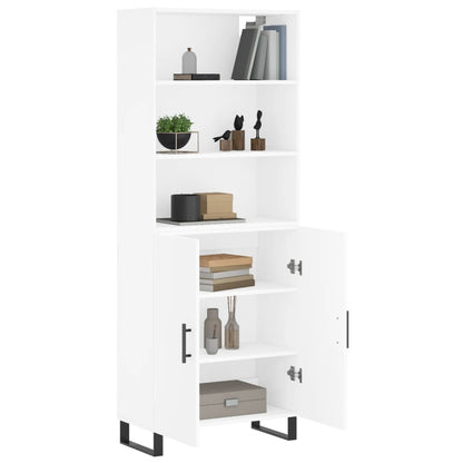 Highboard White 69,5x34x180 cm Engineered Wood