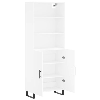 Highboard White 69,5x34x180 cm Engineered Wood