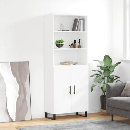 Highboard White 69,5x34x180 cm Engineered Wood
