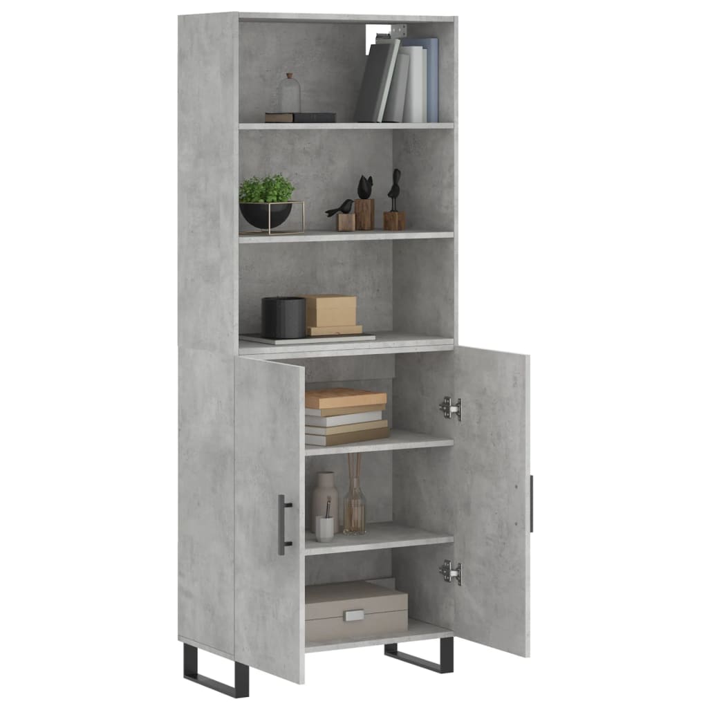 Highboard | Concrete grey | Engineered wood, metal | 69.5x34x180 cm