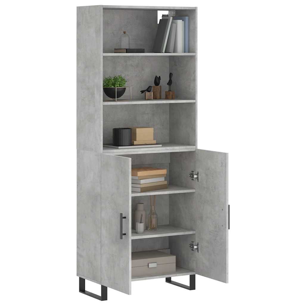 Highboard Concrete Grey 69,5x34x180 cm Engineered Wood