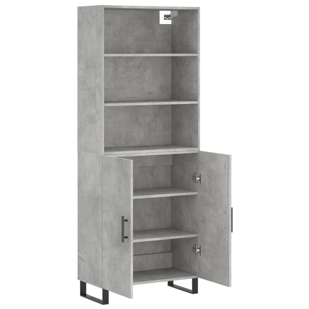 Highboard | Concrete grey | Engineered wood, metal | 69.5x34x180 cm