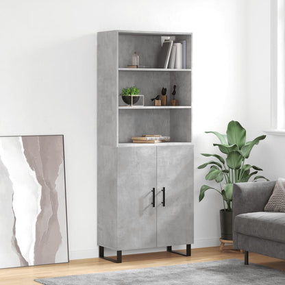 Highboard | Concrete grey | Engineered wood, metal | 69.5x34x180 cm