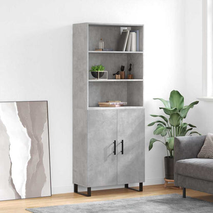 Highboard Concrete Grey 69,5x34x180 cm Engineered Wood