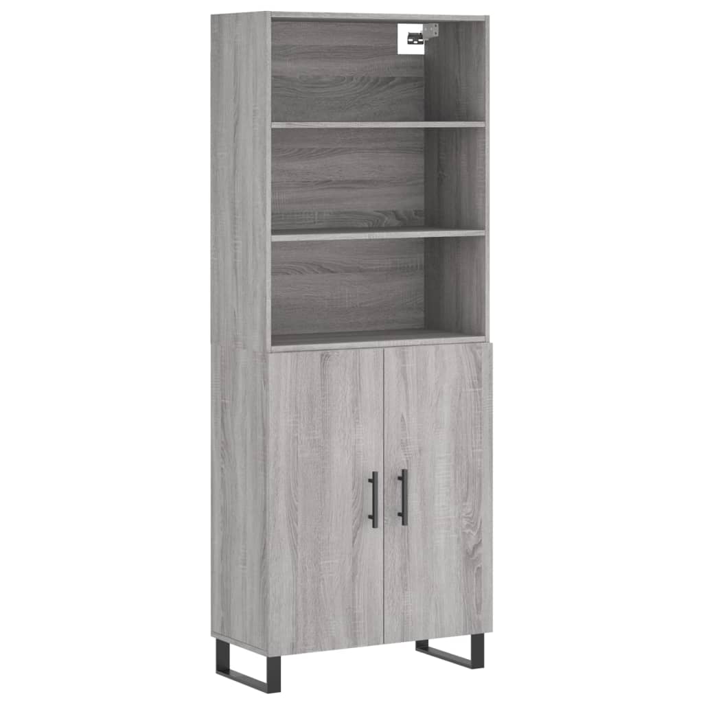 Highboard Grey Sonoma 69.5x34x180 cm Engineered Wood
