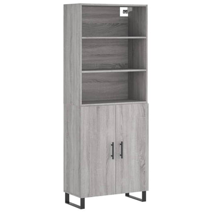 Highboard Grey Sonoma 69.5x34x180 cm Engineered Wood
