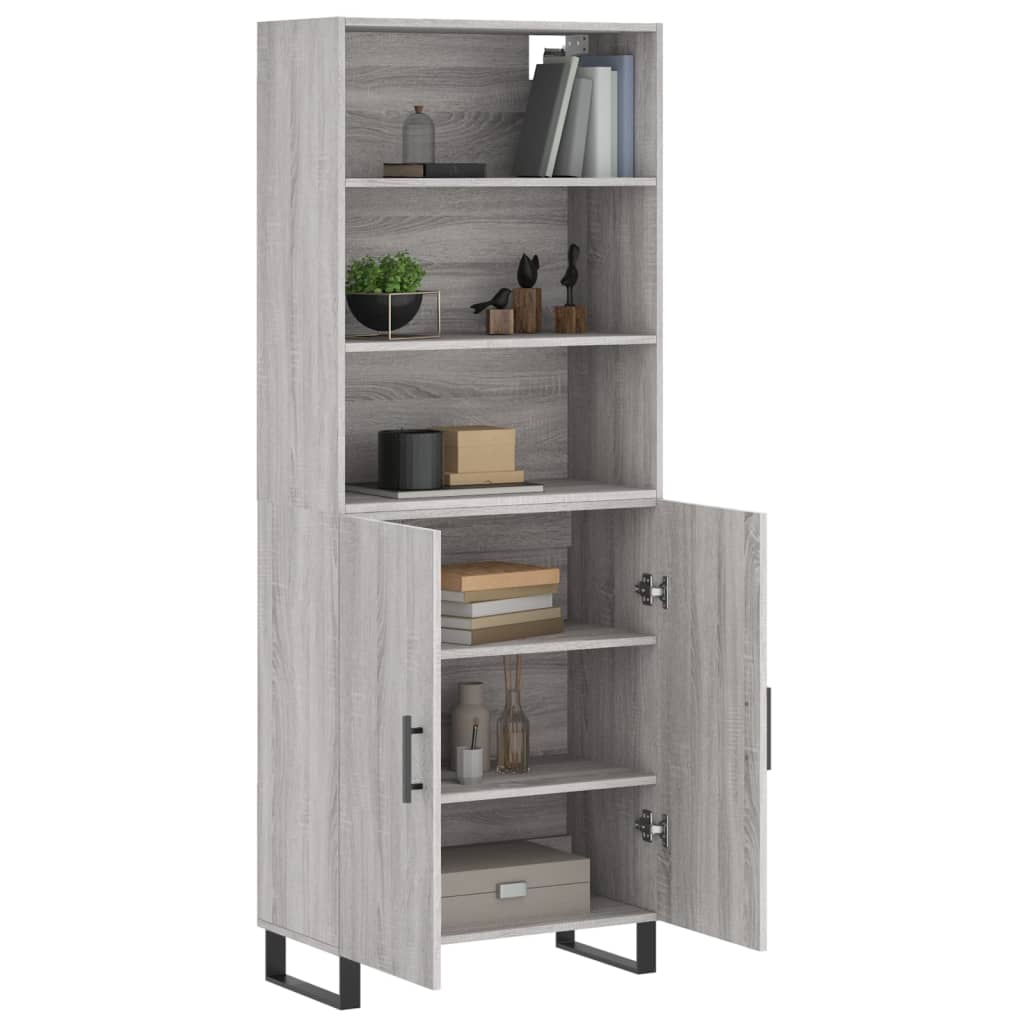 Highboard Grey Sonoma 69.5x34x180 cm Engineered Wood