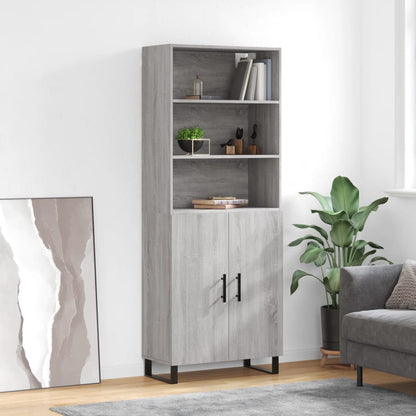 Highboard Grey Sonoma 69.5x34x180 cm Engineered Wood