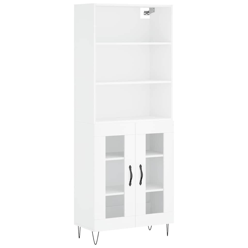 Highboard White 69.5x34x180 cm Engineered Wood