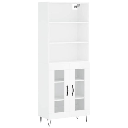 Highboard White 69.5x34x180 cm Engineered Wood