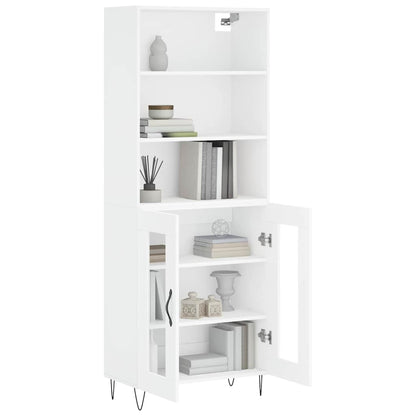 Highboard White 69,5x34x180 cm Engineered Wood