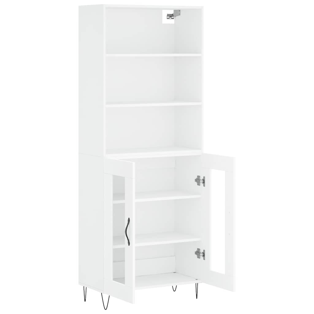 Highboard White 69,5x34x180 cm Engineered Wood
