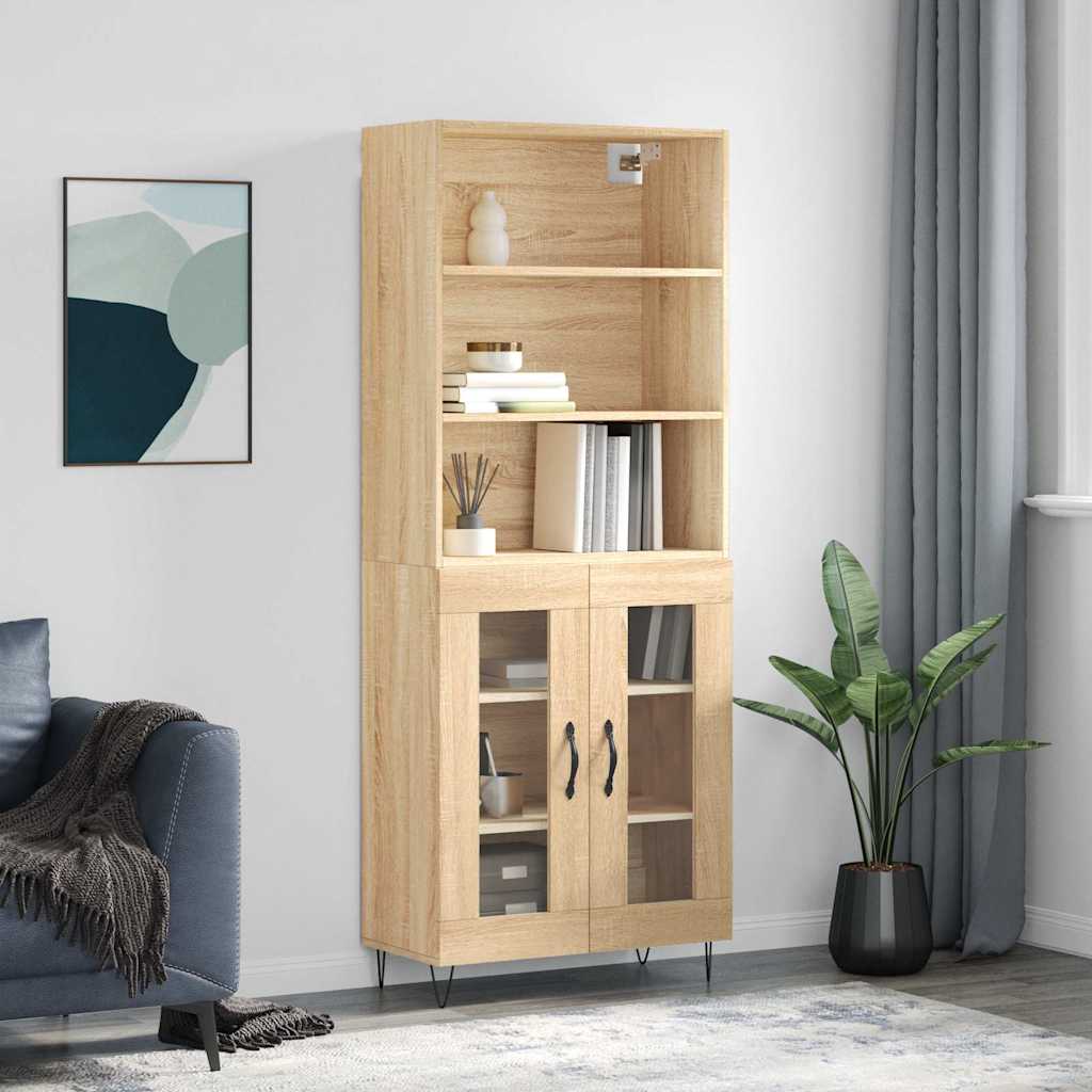 Highboard Sonoma Oak 69,5x34x180 cm Engineered Wood