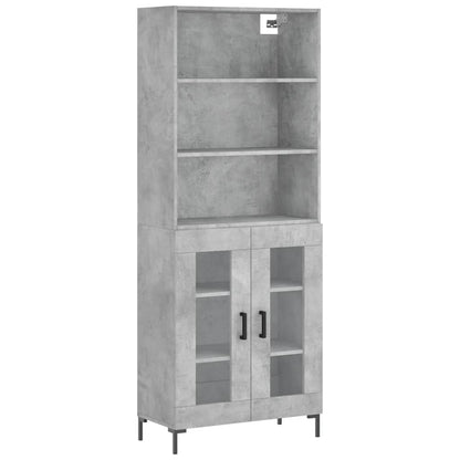 Highboard Concrete Grey 69,5x34x180 cm Engineered Wood