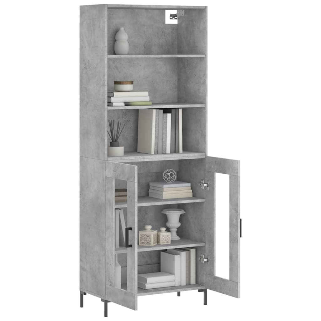 Highboard Concrete Grey 69,5x34x180 cm Engineered Wood