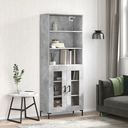 Highboard Concrete Grey 69,5x34x180 cm Engineered Wood